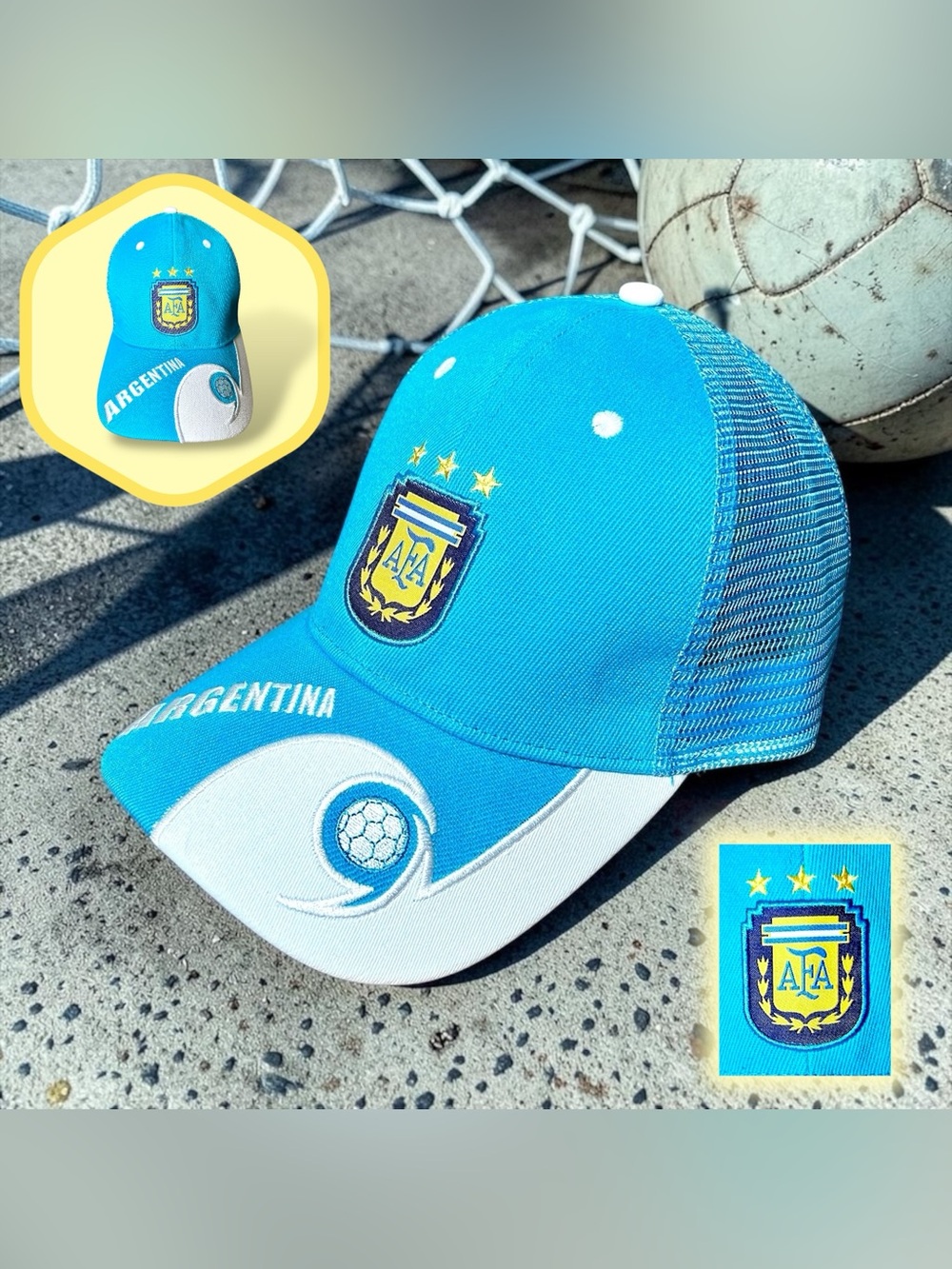 Argentina AFA Unisex Blue White Soccer Football Cap Hat Sz OS